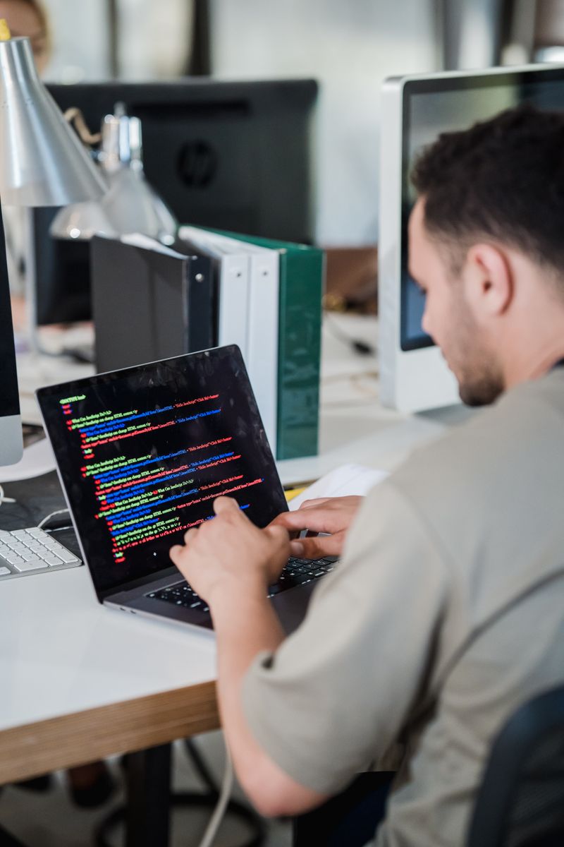 Developer writing code