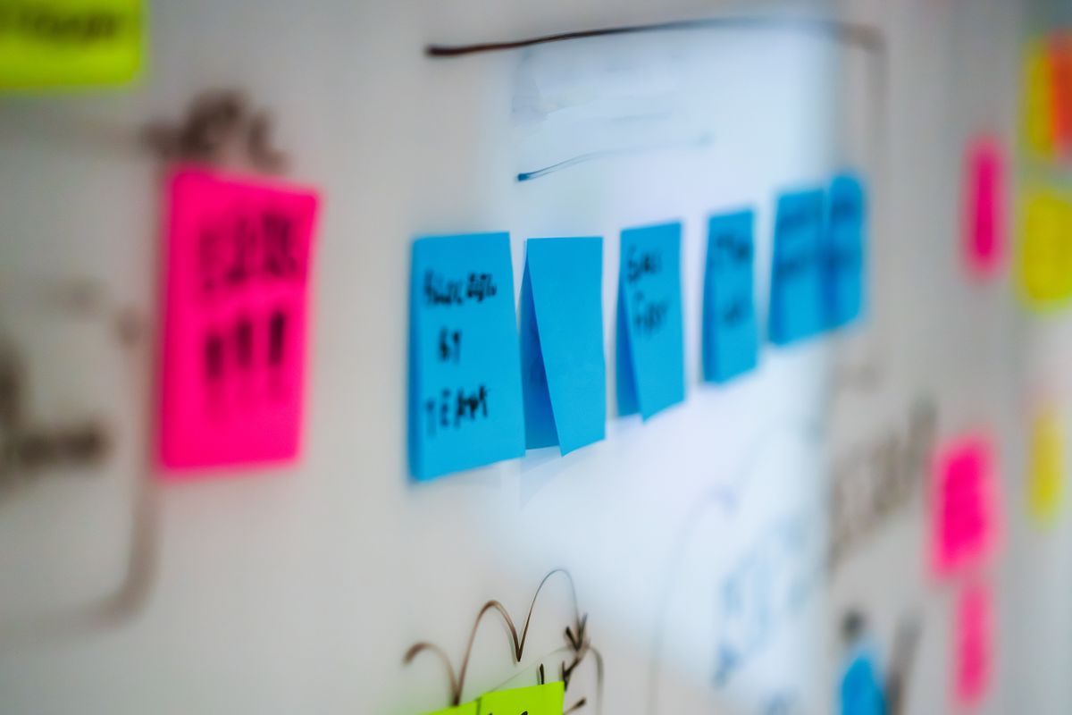 Sticky notes from a design session