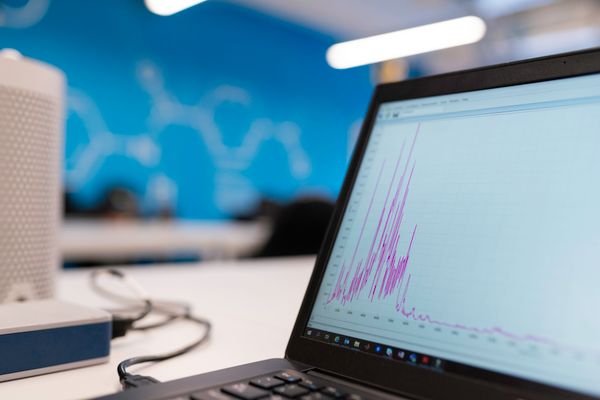 Analytics graph on a laptop